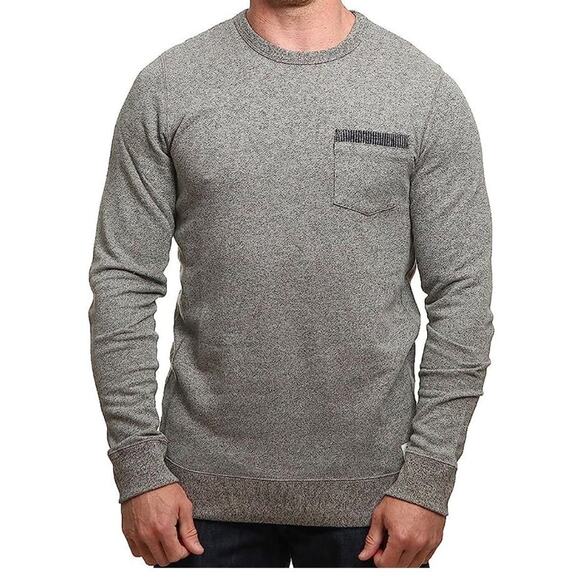 Reef Men's Gray Sweater Long Sleeved Shirt With Pocket Size Small - Picture 1 of 8